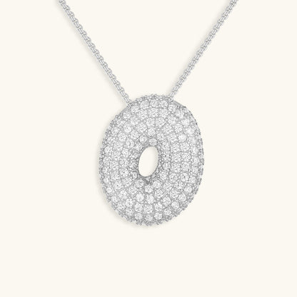 Collar de diamantes con inicial en burbuja
