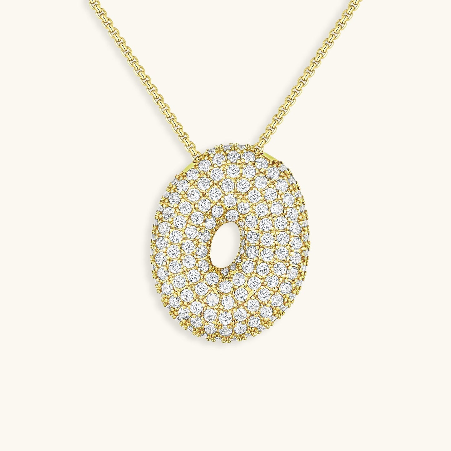 Collar de diamantes con inicial en burbuja