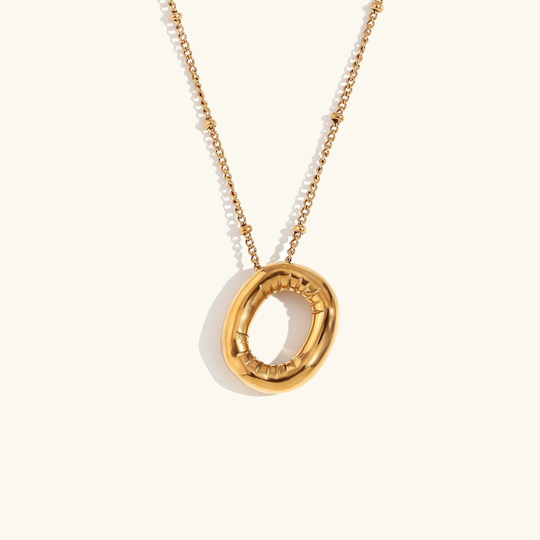 Collar de Iniciales de Oro con Bola