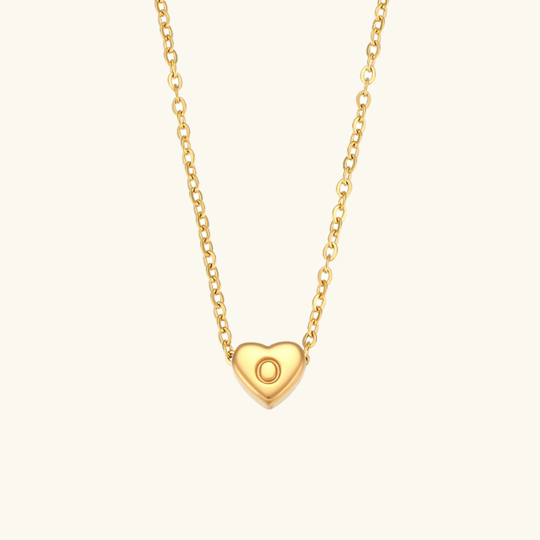 Corazón - Collar con iniciales de oro