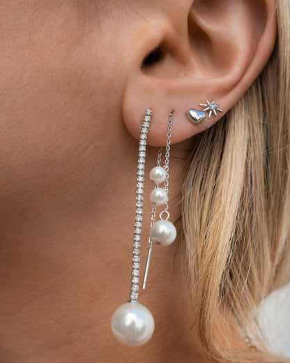 Mini Pendientes de Corazón de Plata de Ley