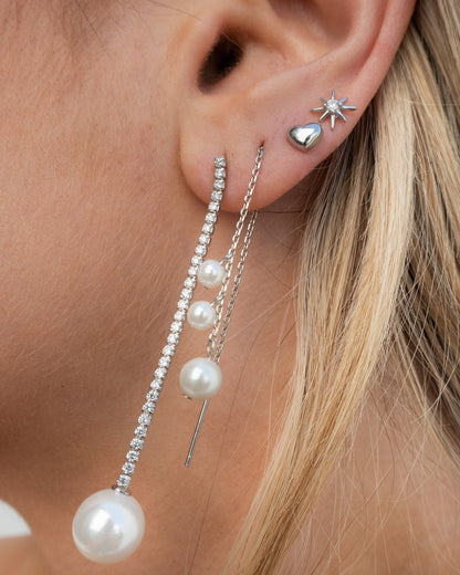 Mini Pendientes de Corazón de Plata de Ley