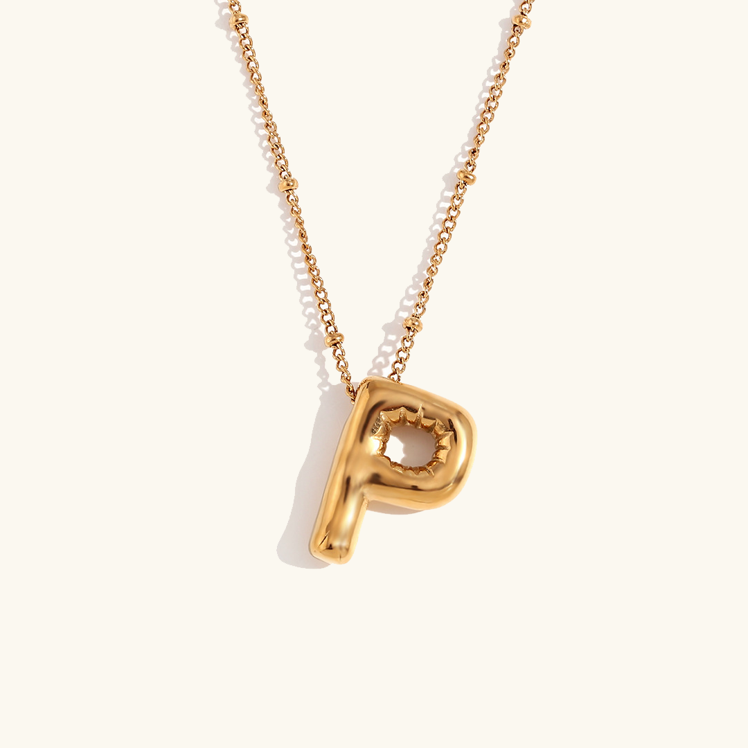 Collar de Iniciales de Oro con Bola