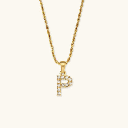 Maeve - Collar de diamantes con iniciales de letras