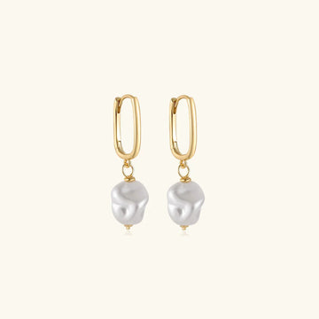 Pendientes Huggie de Mujer con Colgantes de Perlas de Agua Dulce