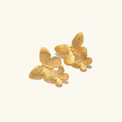 Mariah - Pendientes de mariposa dorados