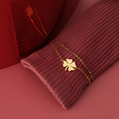 Sanya – Pulsera Trébol Dorado & Plateado