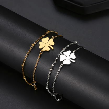 Sanya – Pulsera Trébol Dorado & Plateado