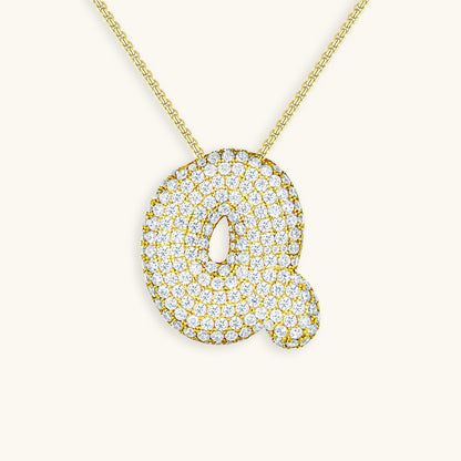 Collar de Diamantes con Iniciales - Diseño Burbuja