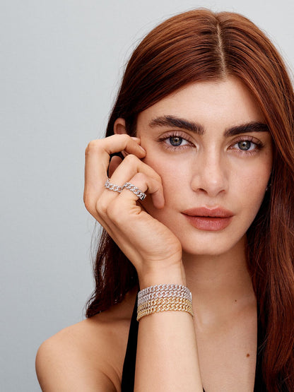Soraya – Pulsera Cadena Cubana en Moissanita Oro 18K