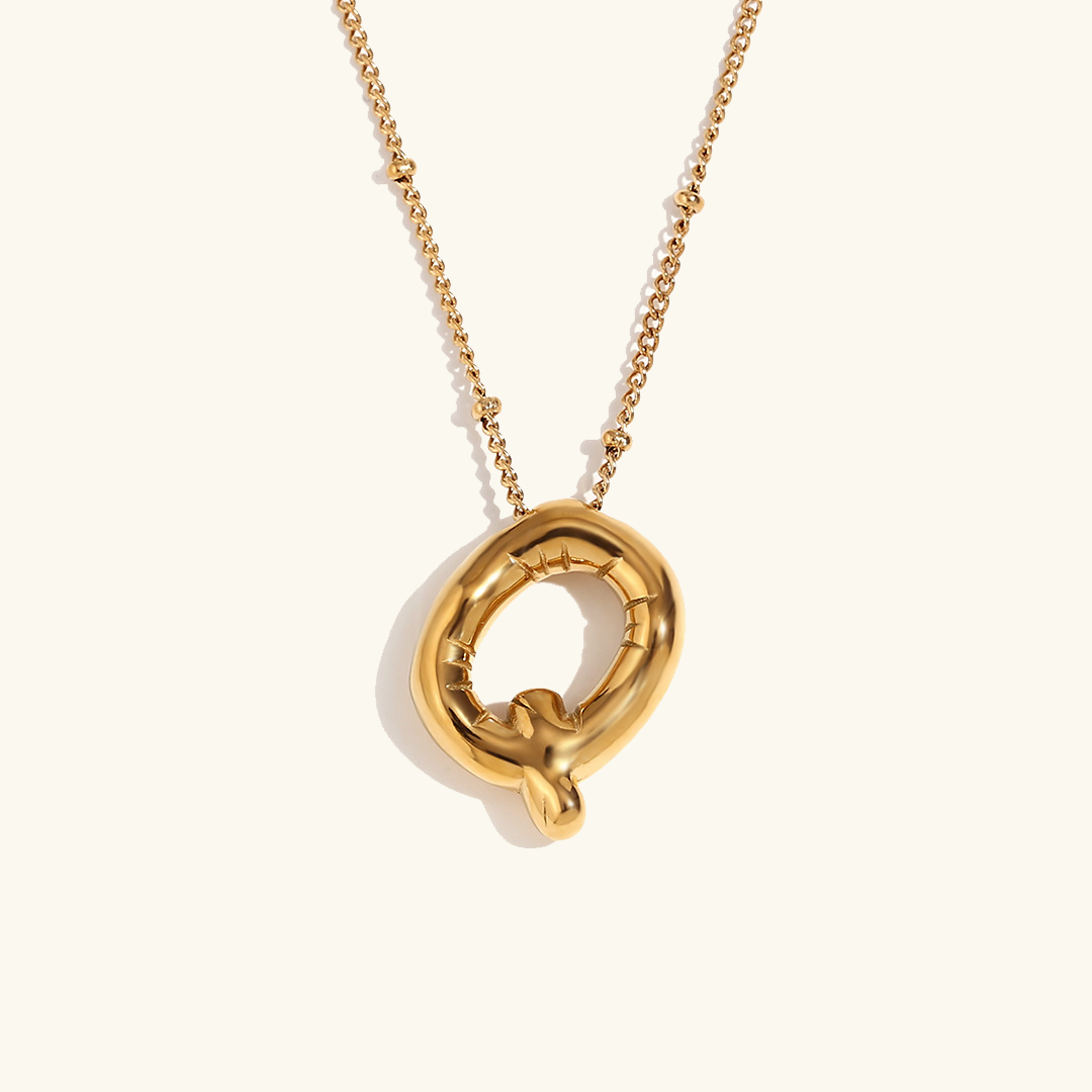 Collar de Iniciales de Oro con Bola