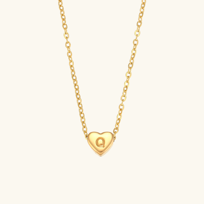 Corazón - Collar con iniciales de oro