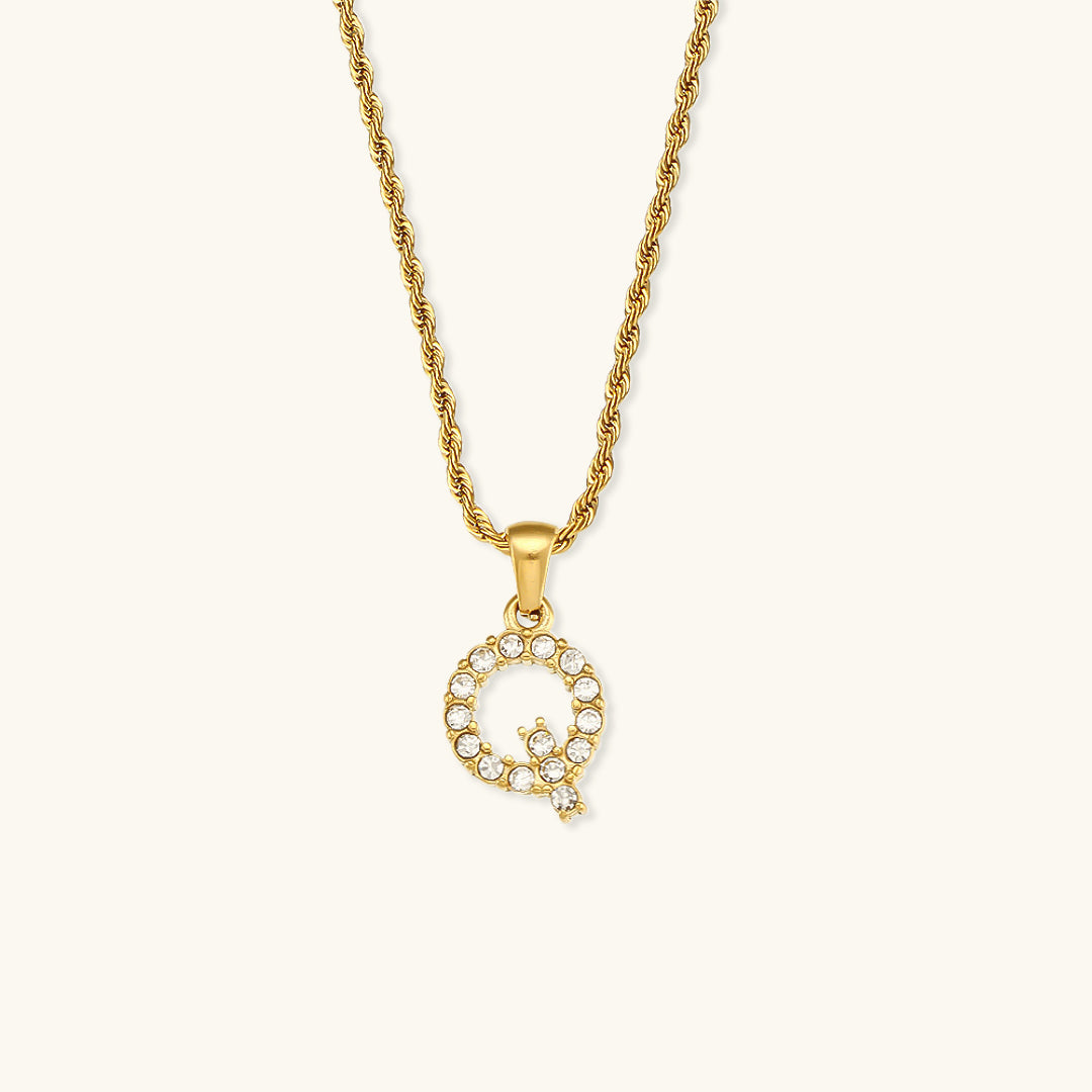 Maeve - Collar de diamantes con iniciales de letras