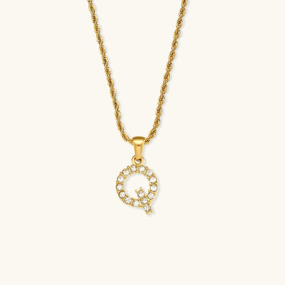 Maeve - Collar de diamantes con iniciales de letras