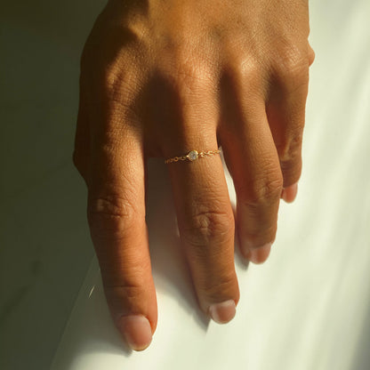 Emily - Anillo de Cadena con Solitario