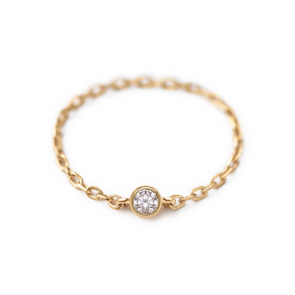 Emily - Anillo de Cadena con Solitario