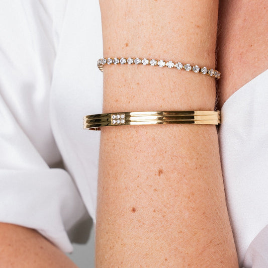 Charry – Pulsera Brazalete Adornado con Piedra Tallada