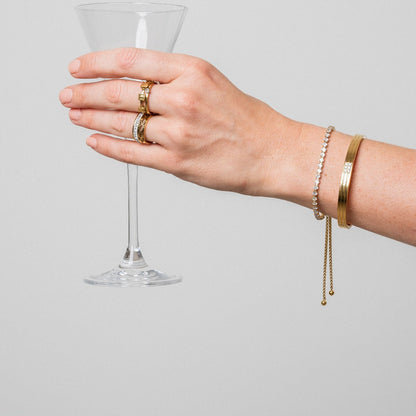 Alina – Pulsera Cadena Tennis Dorado