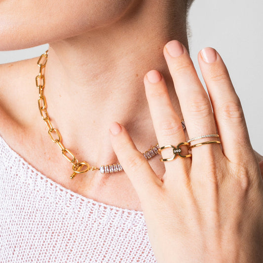 Viena – Anillo Doble Dorado