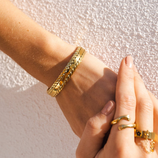 Anaya – Bracelet Jonc Hojas Trenzadas