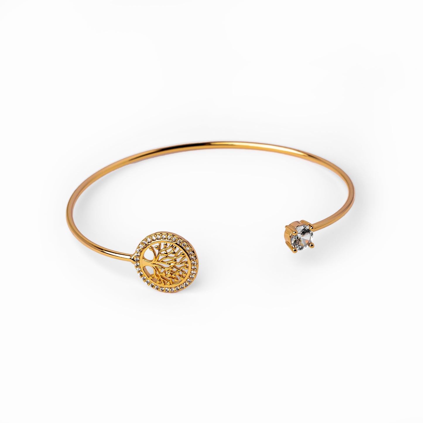 Jessi – Pulsera Jonc Árbol de Vida Ornada con Piedras