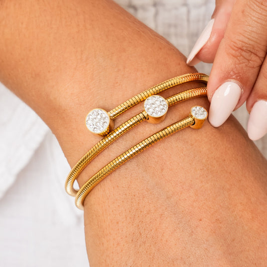 Yani – Bracelet Jonc Torsadado Ornado de Piedras