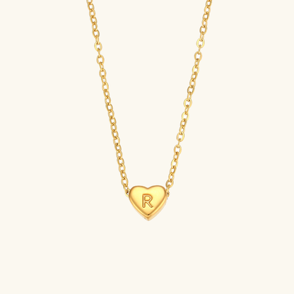 Corazón - Collar con iniciales de oro
