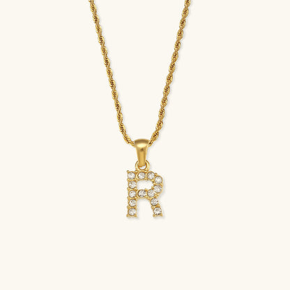 Maeve - Collar de diamantes con iniciales de letras