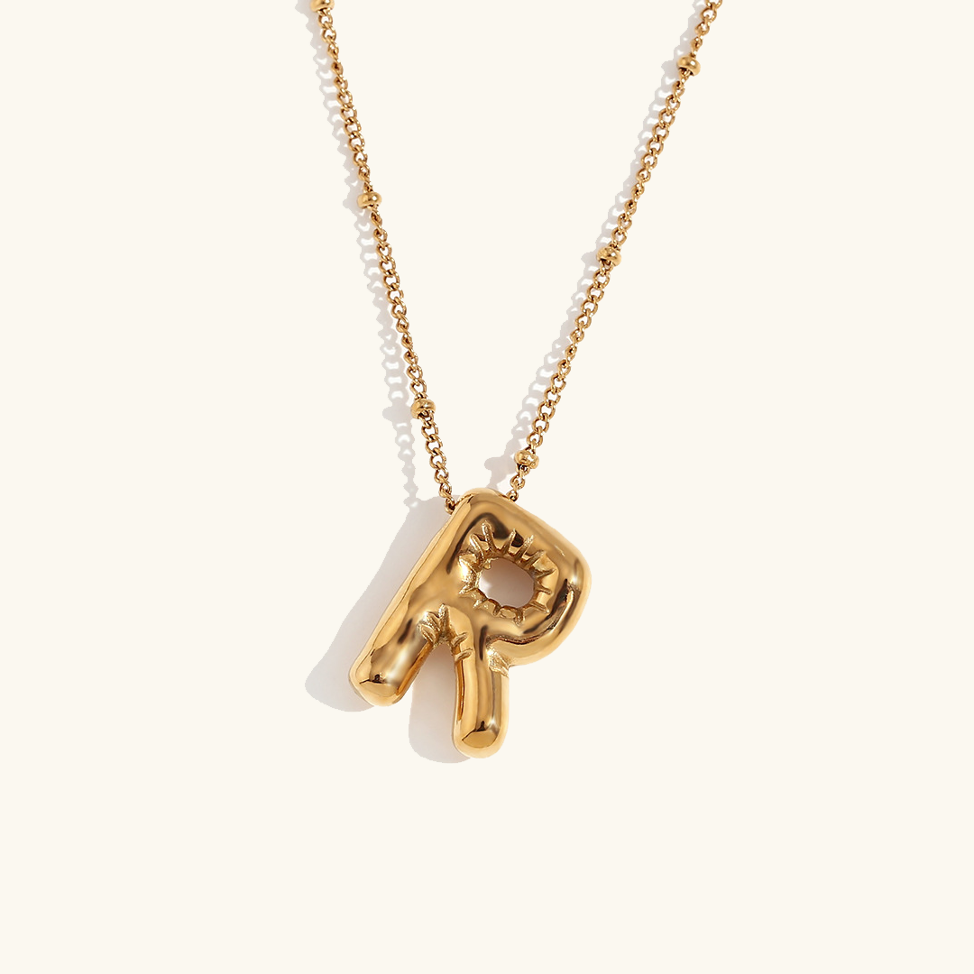 Collar de Iniciales de Oro con Bola