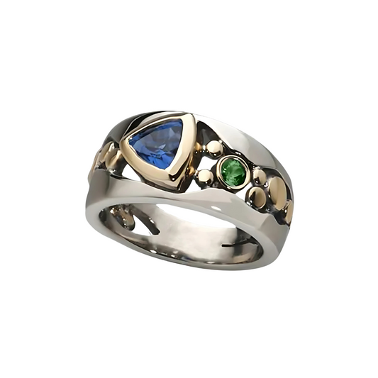 Mariella – Anillo vintage azul