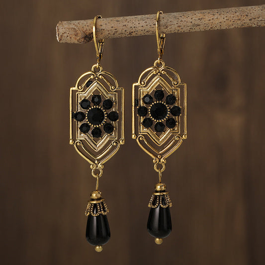 Ravenna – Pendientes Cristal Negro Vintagefollow