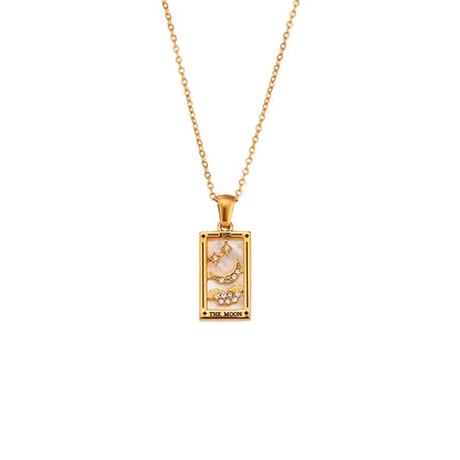 Mystika – Collar Tarot con Colgante Rectangular y Strass