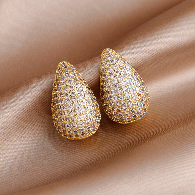 Pendientes de diamante en forma de gota - Pendiente de diamante de intarsia