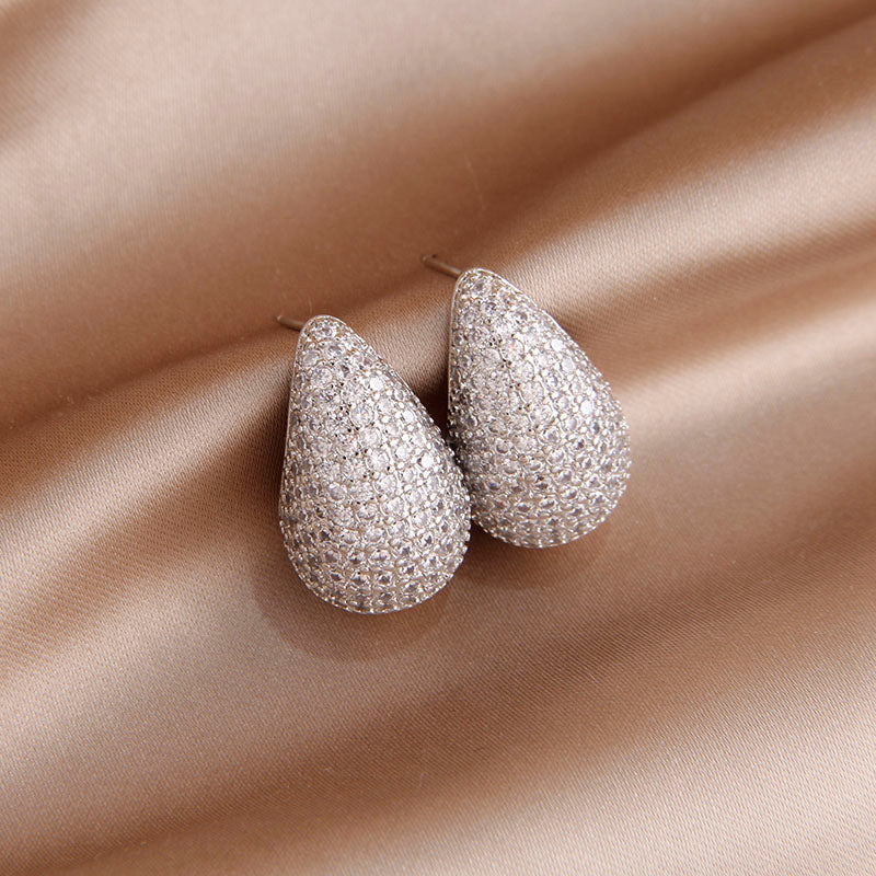 Pendientes de diamante en forma de gota - Pendiente de diamante de intarsia