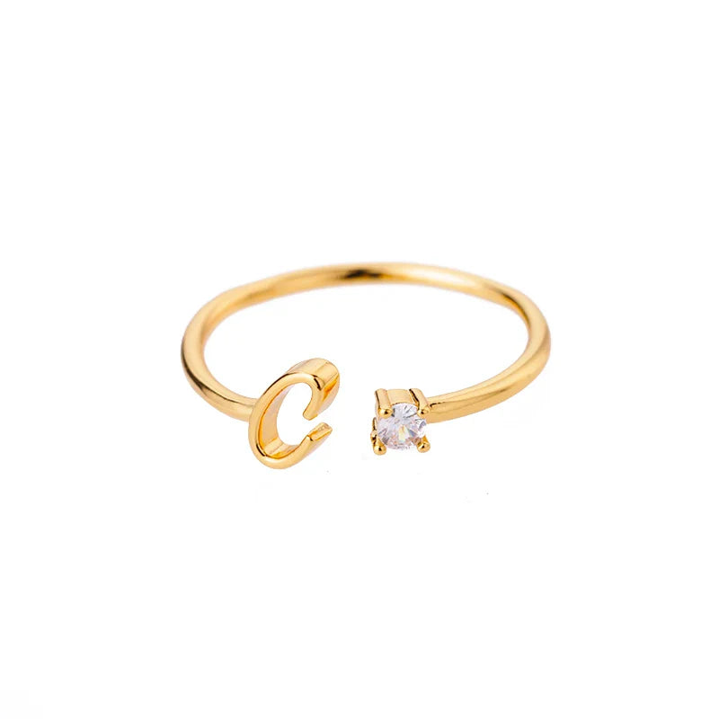 Shiela – Anillo Inicial en Acero Inoxidable Dorado