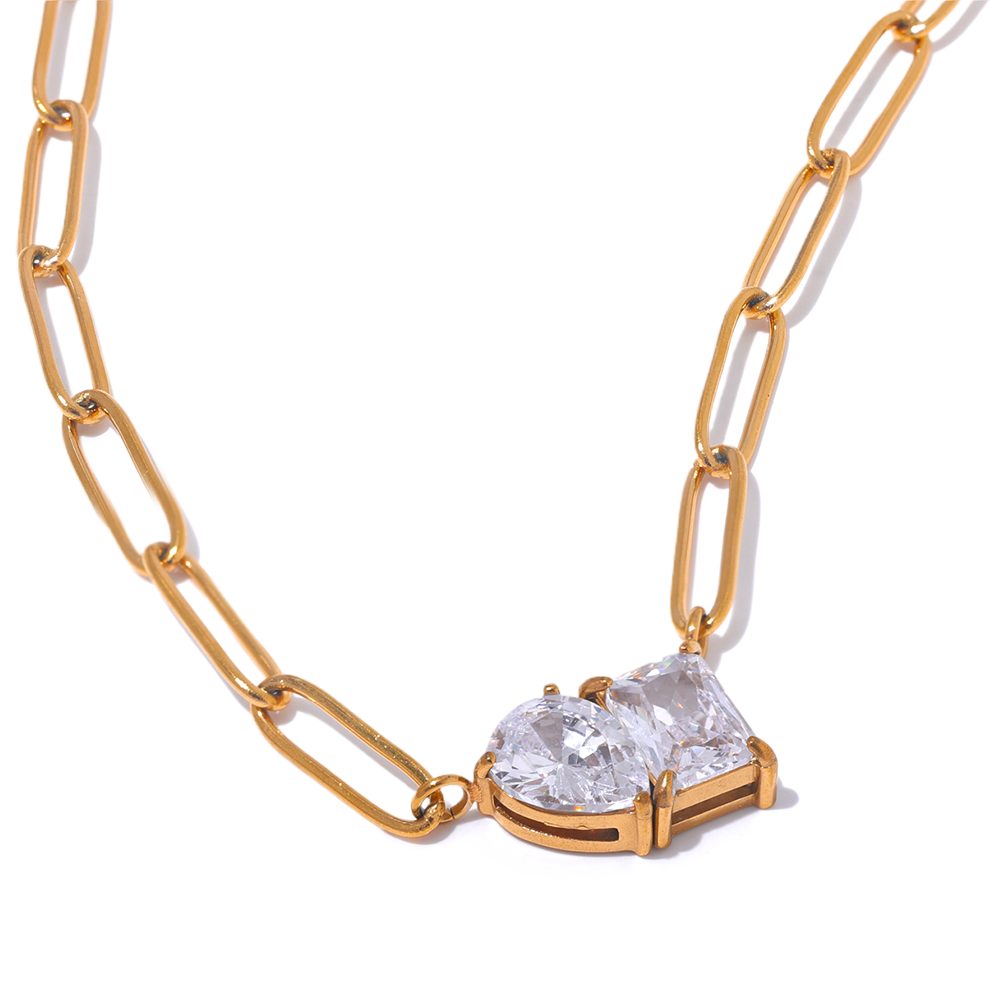 Alessia – Collar de Eslabones con Gemas Elegante