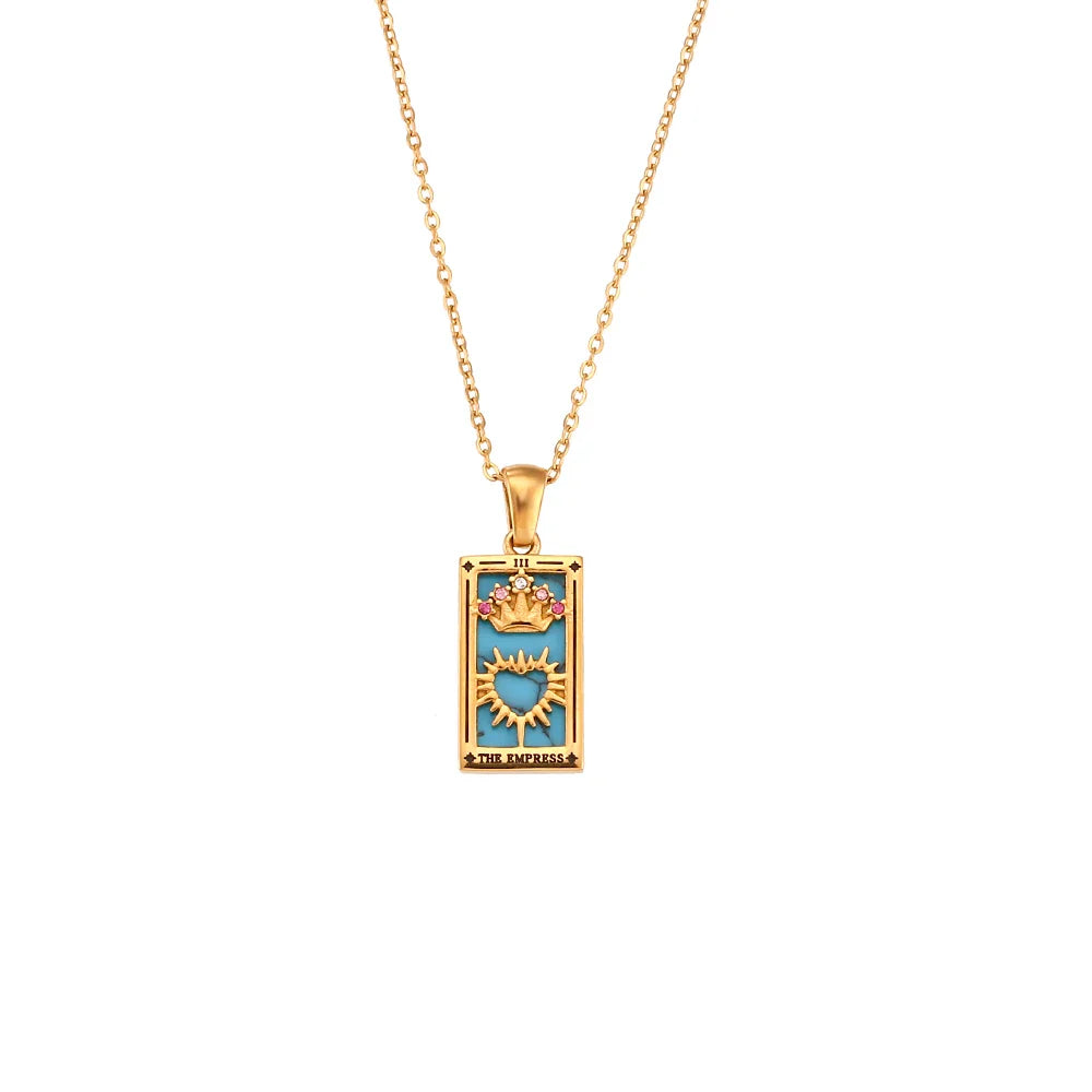 Mystika – Collar Tarot con Colgante Rectangular y Strass