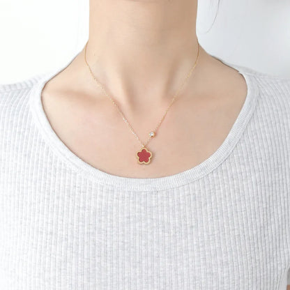 Trébol de cinco hojas - Collar con flores de trébol