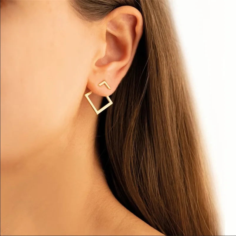 Rombo Conectado - Pendientes Geométricos Minimalistas
