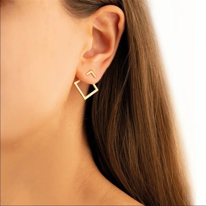 Rombo Conectado - Pendientes Geométricos Minimalistas