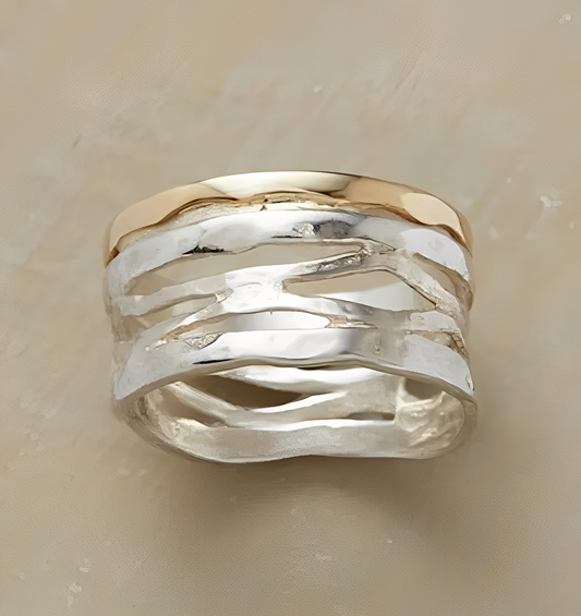 Lucia – Anillo Superpuesto Vintage en Plata