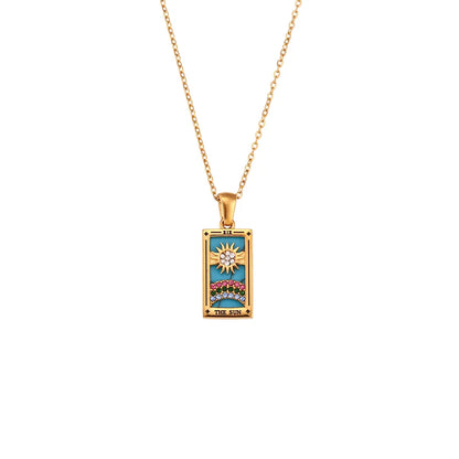 Mystika – Collar Tarot con Colgante Rectangular y Strass