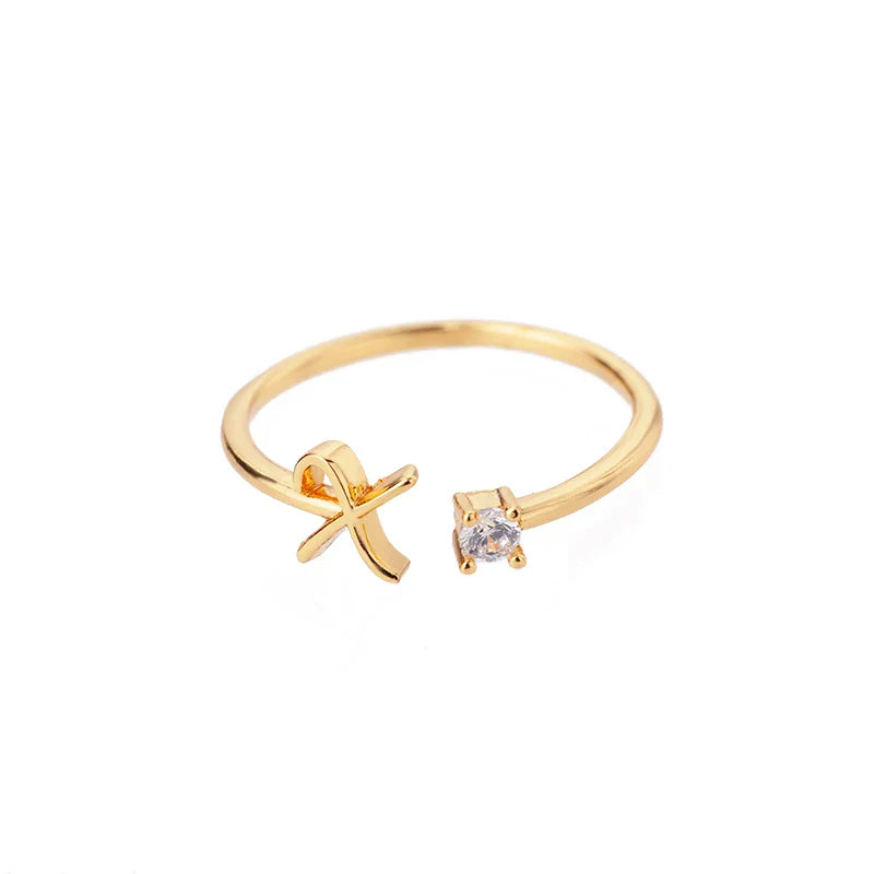 Shiela – Anillo Inicial en Acero Inoxidable Dorado