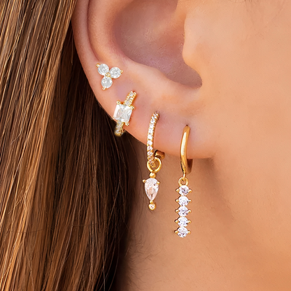 Valeria – Set de Pendientes Teardrop de Lujo Ligero