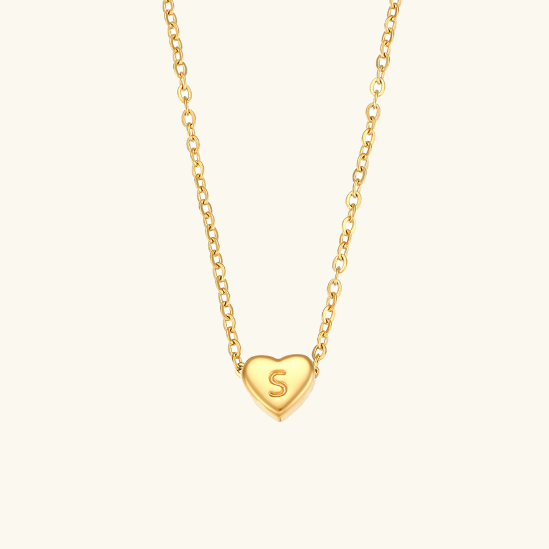 Corazón - Collar con iniciales de oro