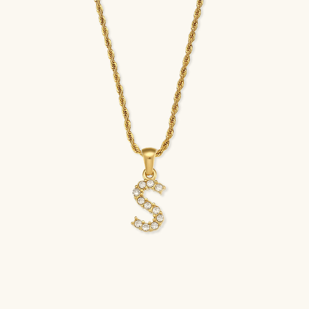 Maeve - Collar de diamantes con iniciales de letras