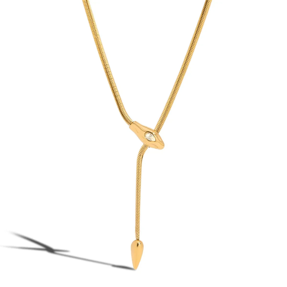 Collar Colgante de Serpiente para Mujeres con Forma Y Alargada y Aciento de Piedra