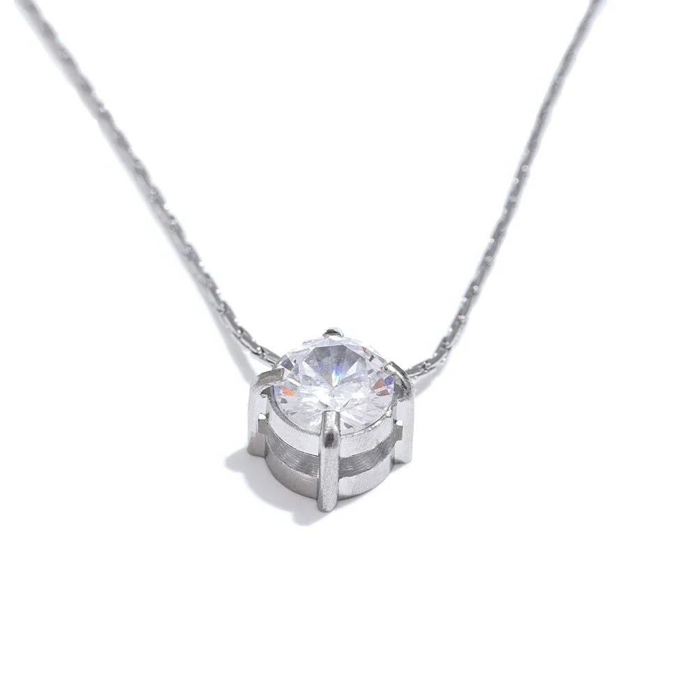 Collar con Colgante de Dama con Colgante Minimalista y Acentos de Piedra