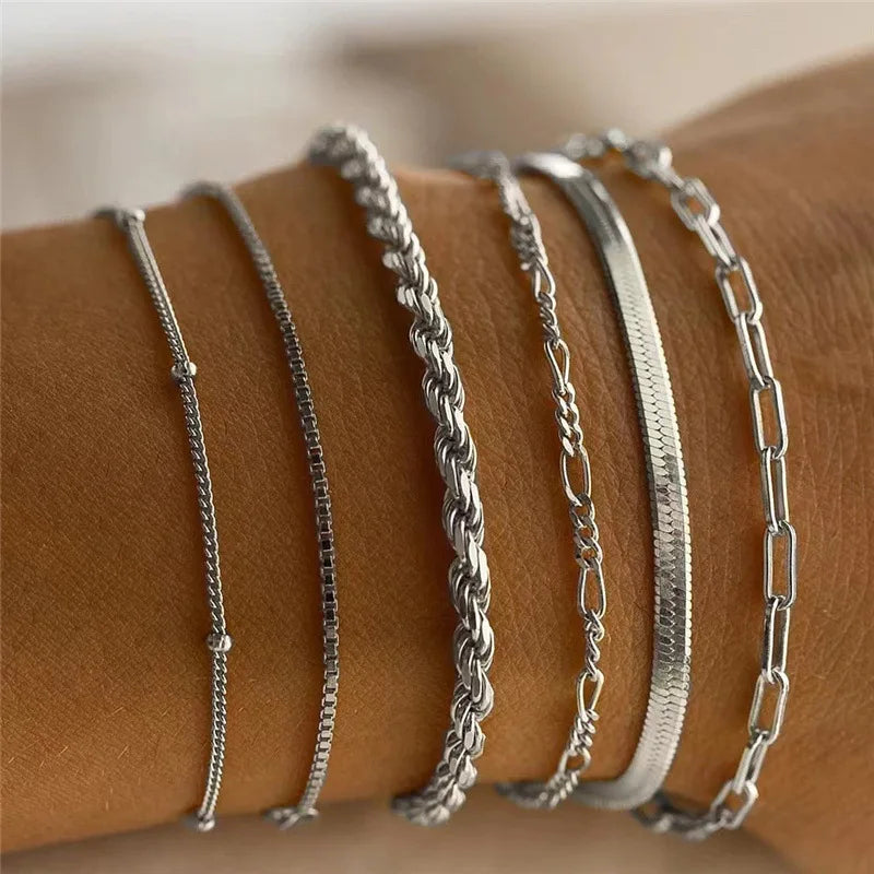 Paige – Conjunto de 6 Pulseras Multicapa