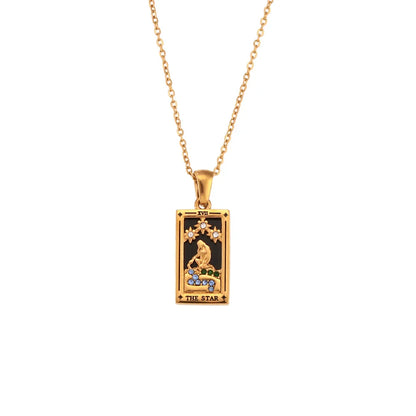 Mystika – Collar Tarot con Colgante Rectangular y Strass